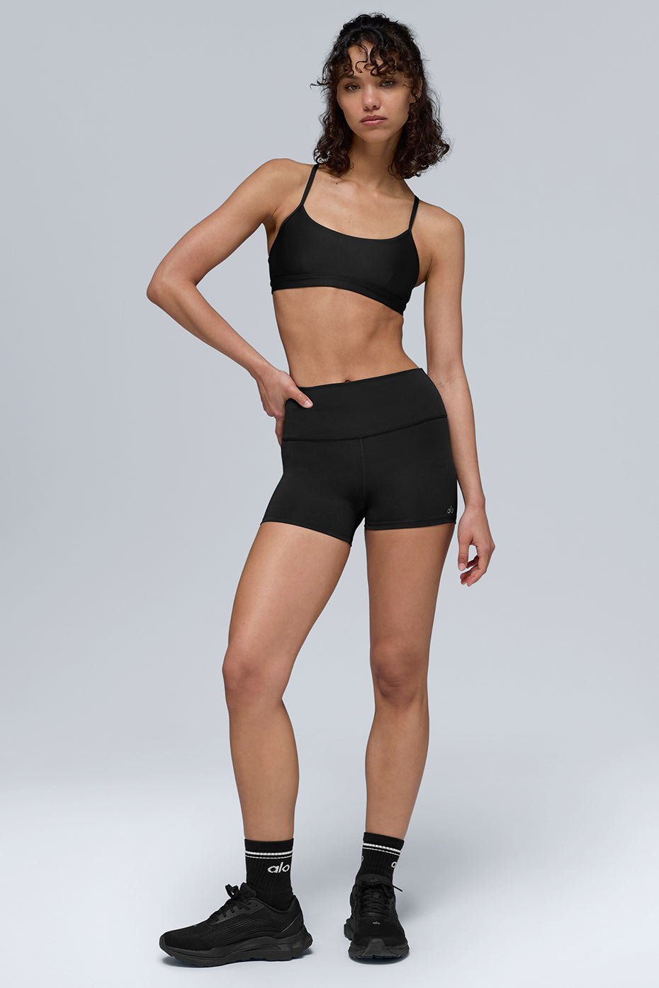 3" High Rise Airlift Shorts — Black