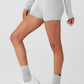 Alolux High Rise Me Time Shorts — Athletic Heather Grey