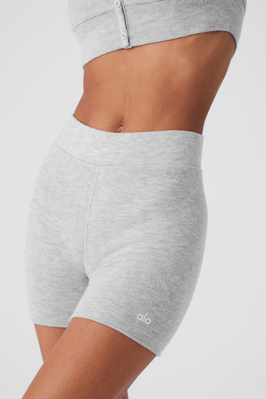 Alolux High Rise Me Time Shorts — Athletic Heather Grey