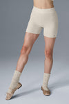 Alolux High Rise Me Time Shorts — Oatmeal Heather