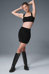 Micro Corduroy Winter Break Mini Skirt — Black