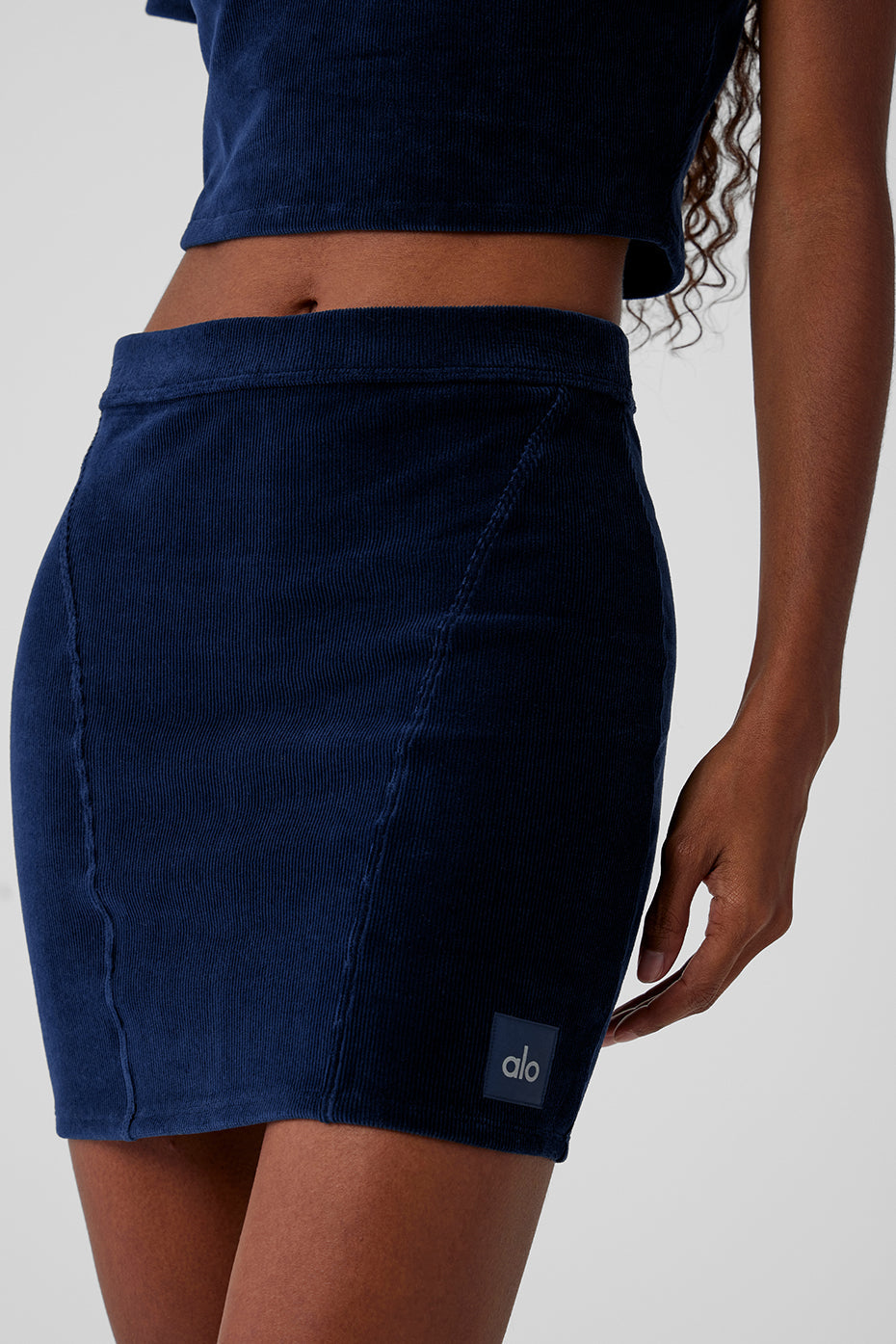 Micro Corduroy Winter Break Mini Skirt — Navy