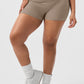 3" Seamless Ribbed Shimmer Shorts — Gravel