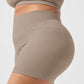 3" Seamless Ribbed Shimmer Shorts — Gravel