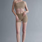 3" Seamless Ribbed Shimmer Shorts — Gravel