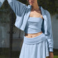 Doubles Only Skirt — Seashell Blue