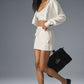 Scholar Knit Cargo Skirt — Ivory