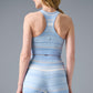 Sport Play High Rise Knit Shorts — Seashell Blue/Ivory