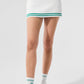 Tennis Club Sweater Knit Skirt — White/Spruce Green