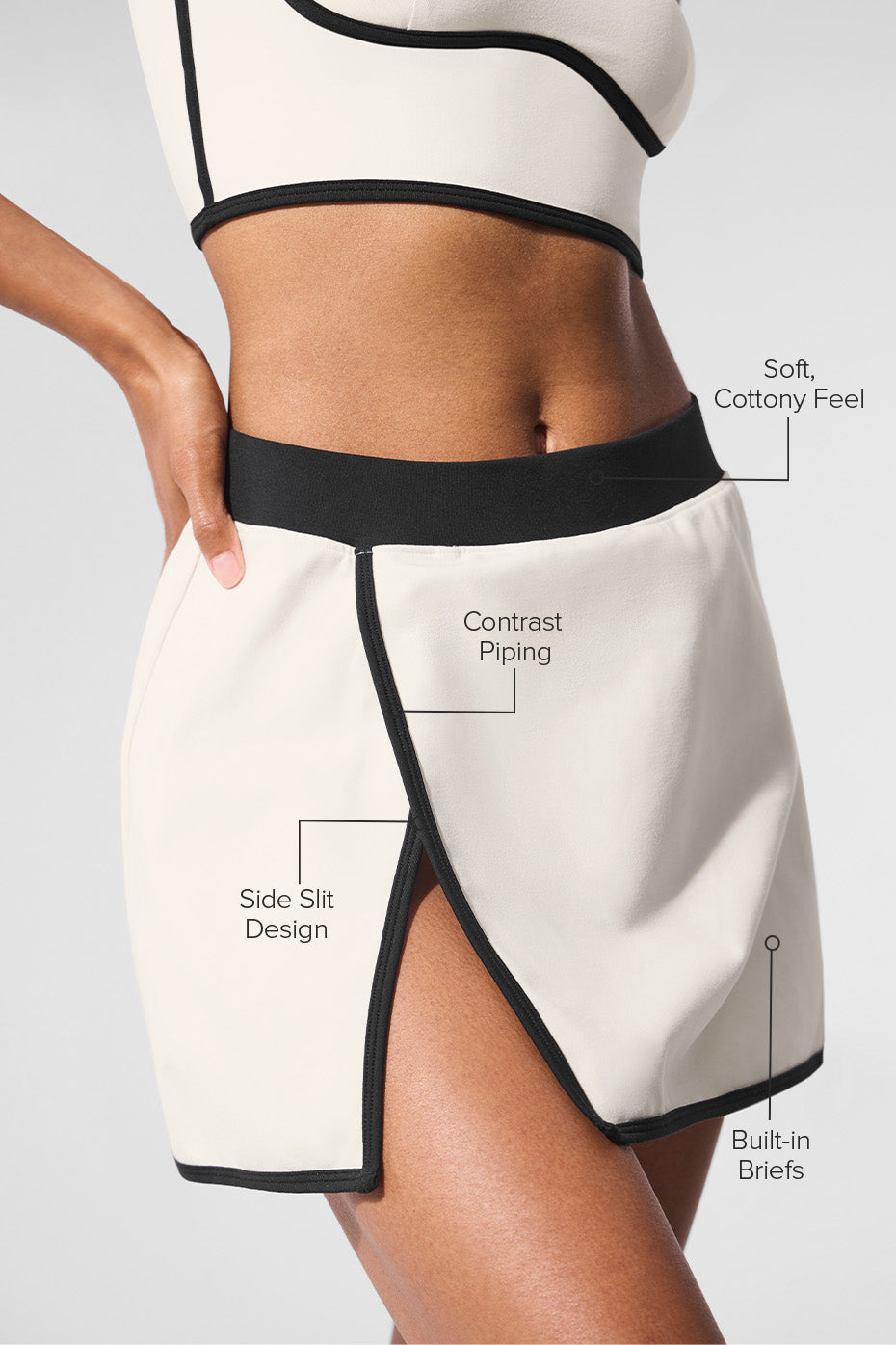 Airbrush Streamlined Skirt — Ivory/Black