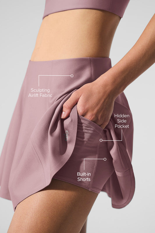 Airlift Down The Line Tennis Skirt — Smoky Quartz