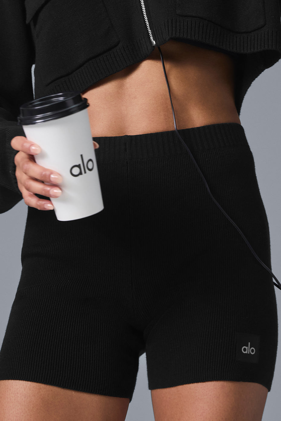 Scholar Knit High Rise Shorts — Black