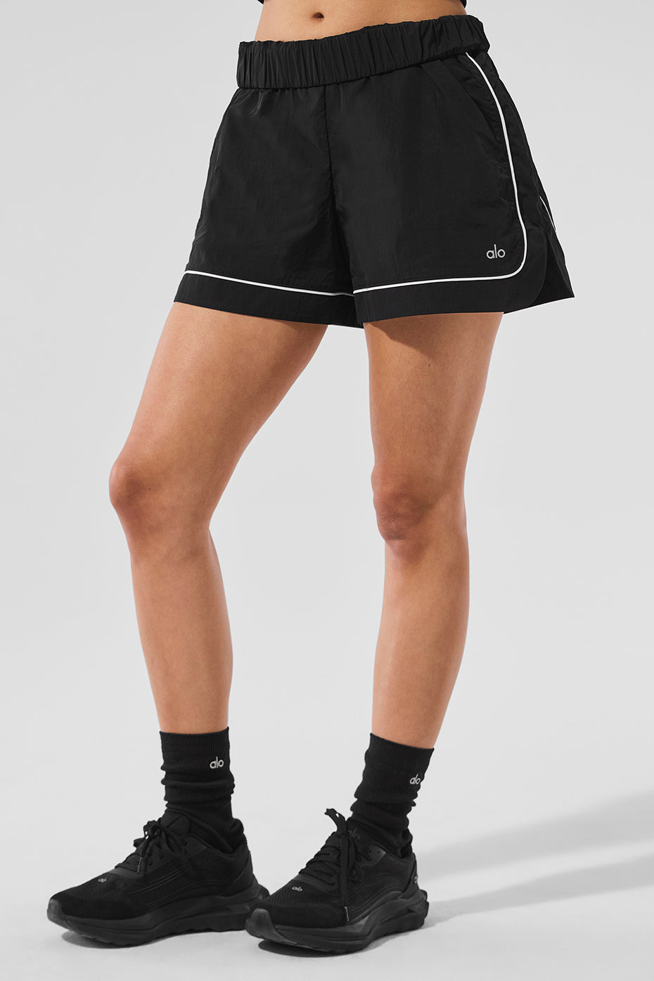 Motivate Track Shorts — Black/White