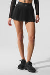 Mesh Baseline Tennis Skirt — Black