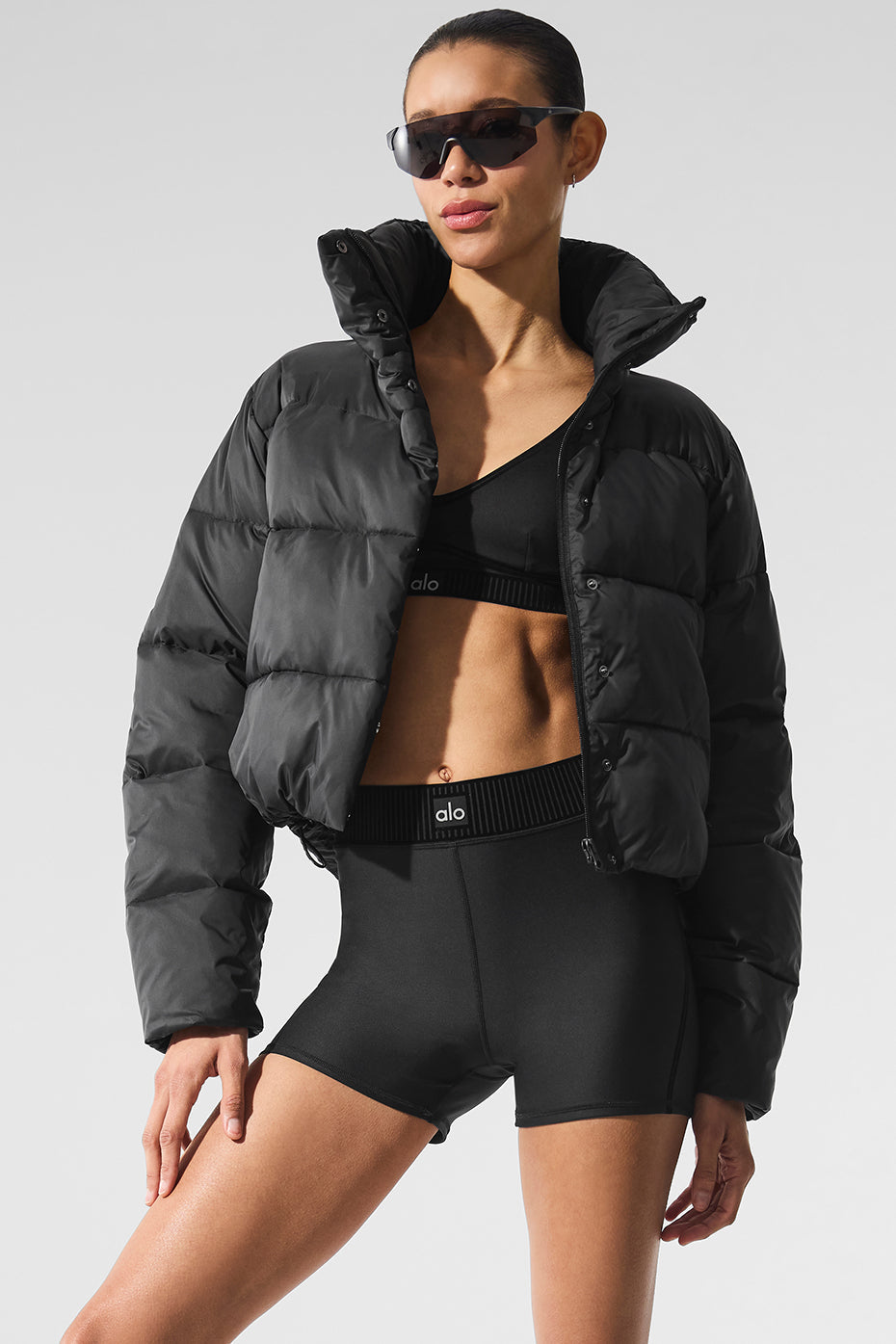 Airlift High Rise Line Up Shorts — Black