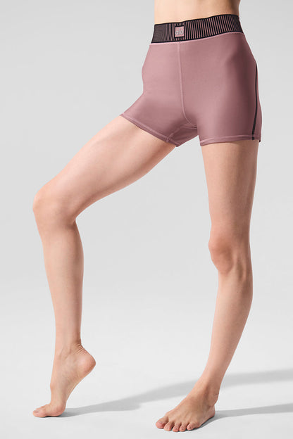 Airlift High Rise Line Up Shorts — Smoky Quartz