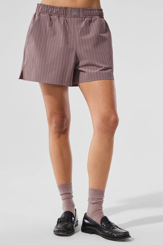 Pinstripe Daylight Boxer Shorts — Mushroom/Ivory