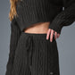 Cable Knit Winter Bliss Shorts — Dark Heather Grey