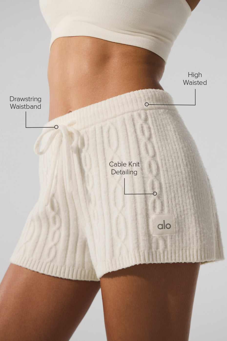 Cable Knit Winter Bliss Shorts — Ivory