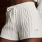 Cable Knit Winter Bliss Shorts — Ivory