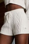 Cable Knit Winter Bliss Shorts — Ivory
