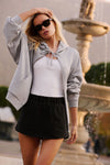 Pinstripe Daylight Mini Skirt — Black/Titanium