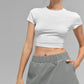 Pinstripe Daylight Mini Skirt — Lunar Grey/White