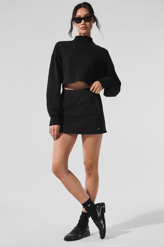 Polar Fleece Wintry Mix Skirt — Black