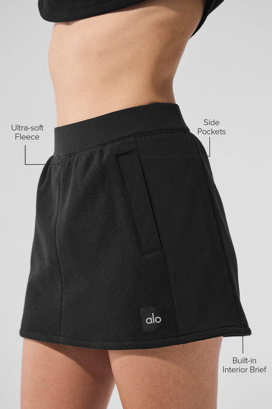 Polar Fleece Wintry Mix Skirt — Black