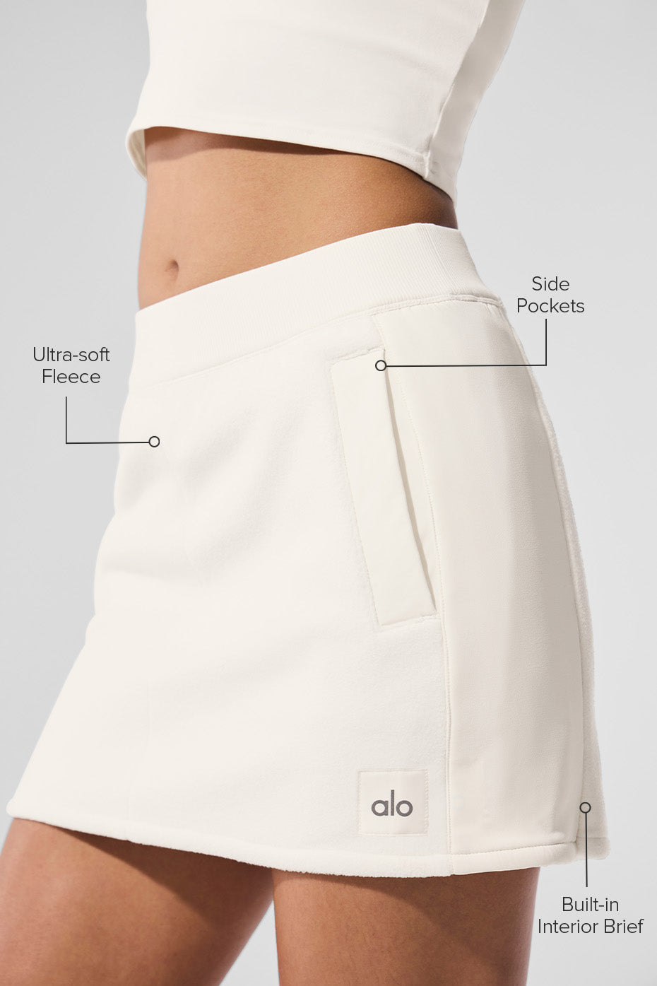 Polar Fleece Wintry Mix Skirt — Ivory