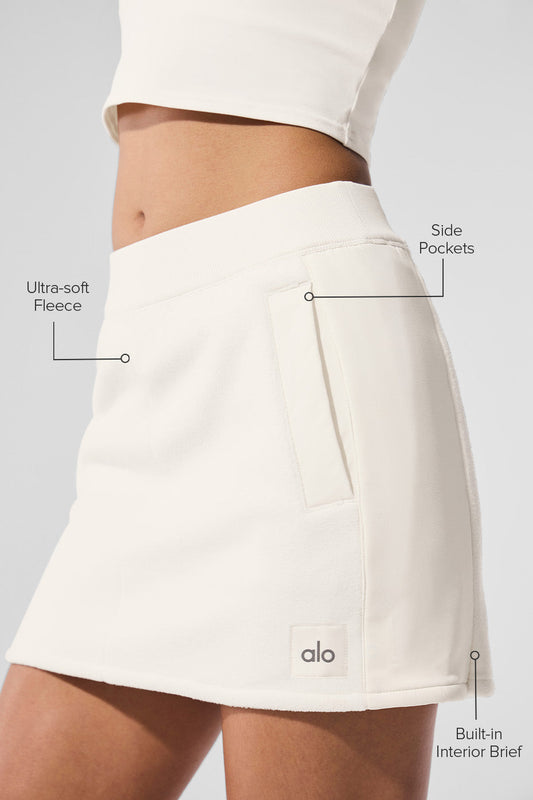 Polar Fleece Wintry Mix Skirt — Ivory