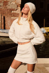 Polar Fleece Wintry Mix Skirt — Ivory