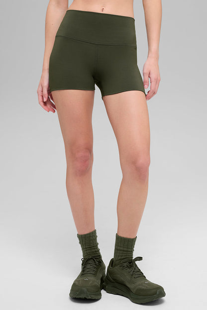3" SculptSoft High Rise Precision Fit Shorts — Green Olive