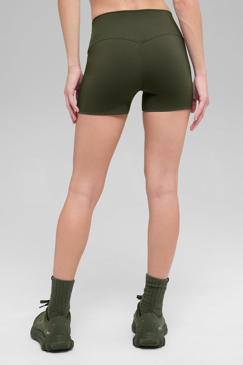 3" SculptSoft High Rise Precision Fit Shorts — Green Olive
