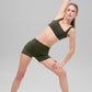 3" SculptSoft High Rise Precision Fit Shorts — Green Olive