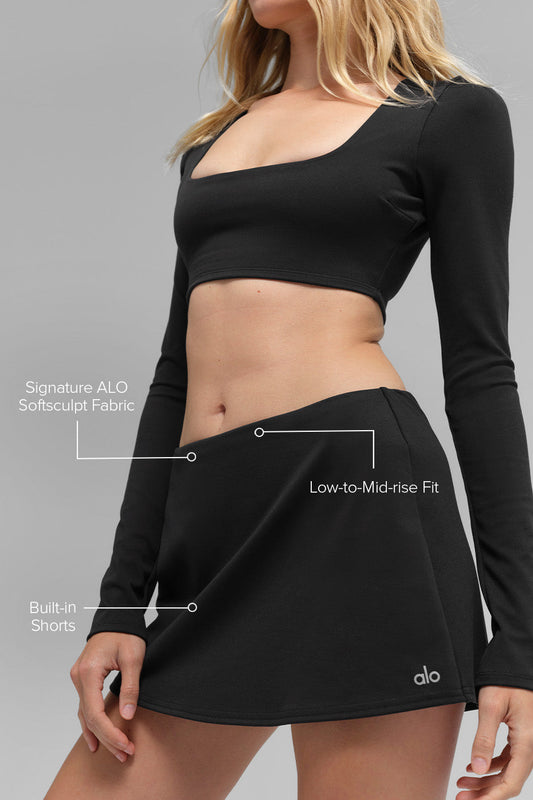 SculptSoft Precision Fit Mini Skirt — Black