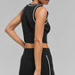 Ribbed Sweater Knit Highline Mini Skirt — Black/White