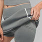 Ribbed Sweater Knit Highline Mini Skirt — Lunar Grey/White