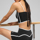 4" Airbrush High Rise Race Pace Shorts — Black/White