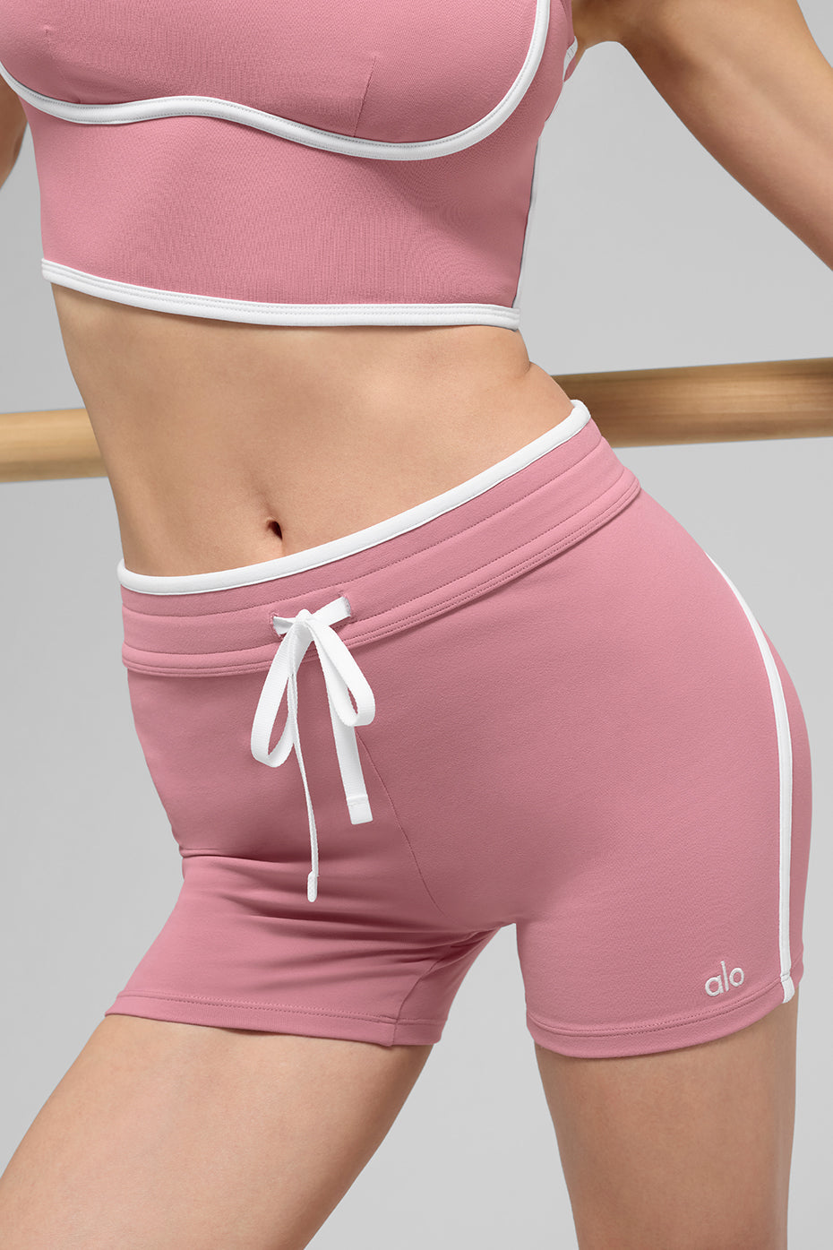 4" Airbrush High Rise Race Pace Shorts — Pink Wild Rose/White