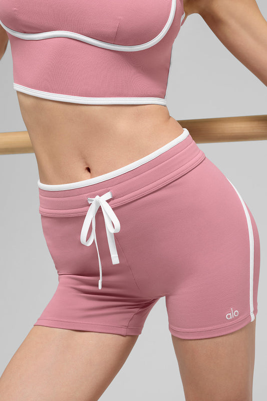 4" Airbrush High Rise Race Pace Shorts — Pink Wild Rose/White