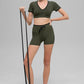 4" Airbrush High Rise Race Pace Shorts — Green Olive/Black