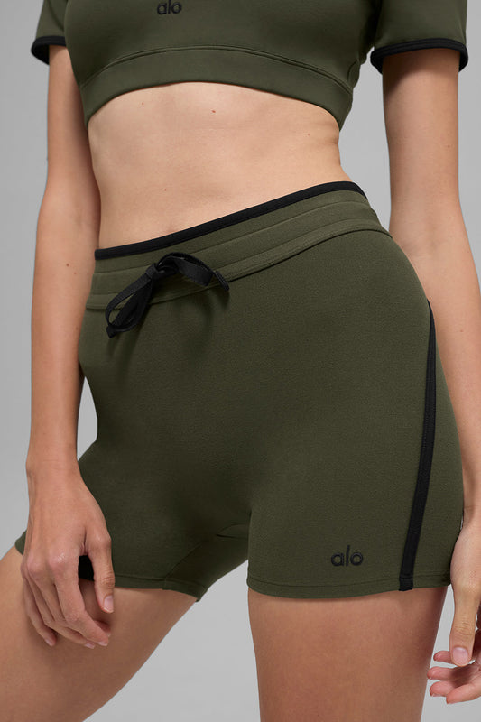 4" Airbrush High Rise Race Pace Shorts — Green Olive/Black