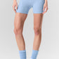4” Alosoft High Rise Heart Throb Shorts — Seashell Blue Heather/White