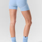 4” Alosoft High Rise Heart Throb Shorts — Seashell Blue Heather/White