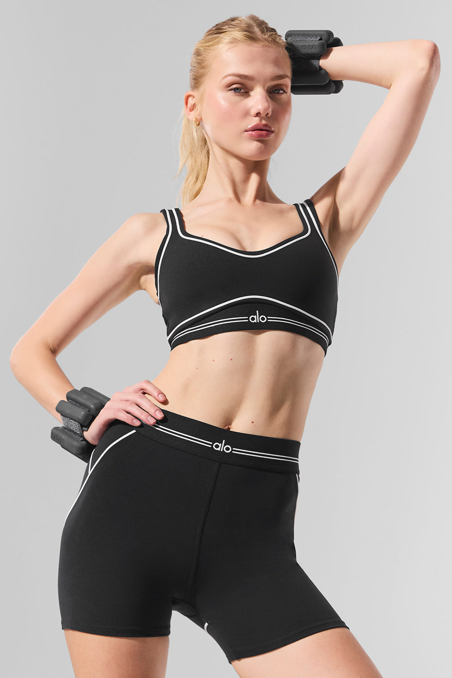 4” Airbrush High Rise Heart Throb Shorts — Black/White
