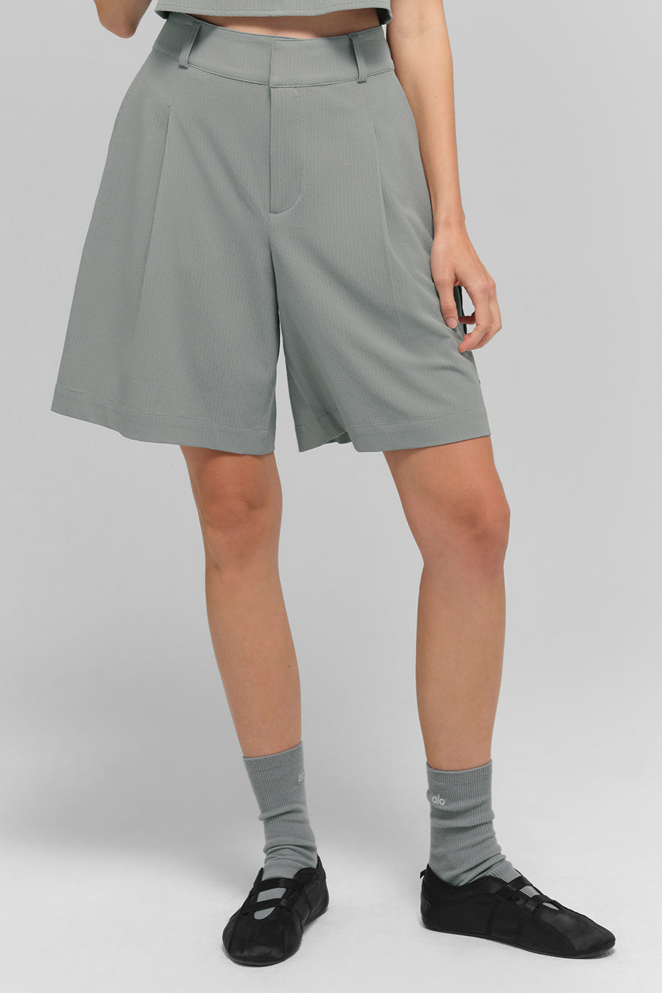 High Rise Dreamscape Shorts — Lunar Grey