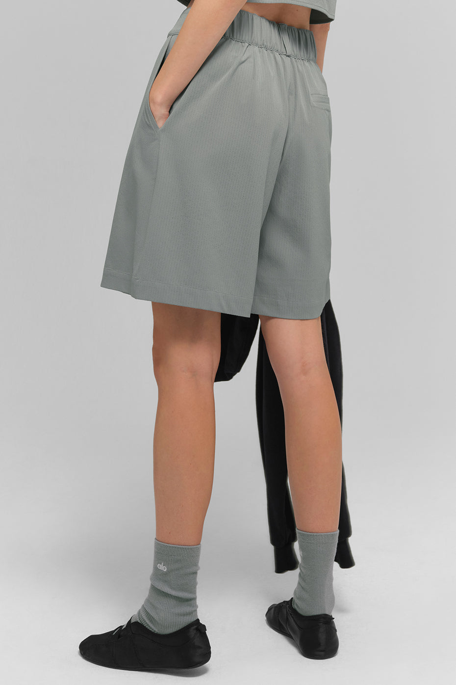 High Rise Dreamscape Shorts — Lunar Grey
