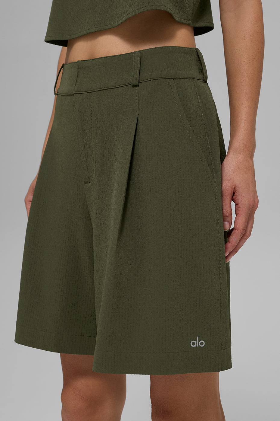 High Rise Dreamscape Shorts — Green Olive