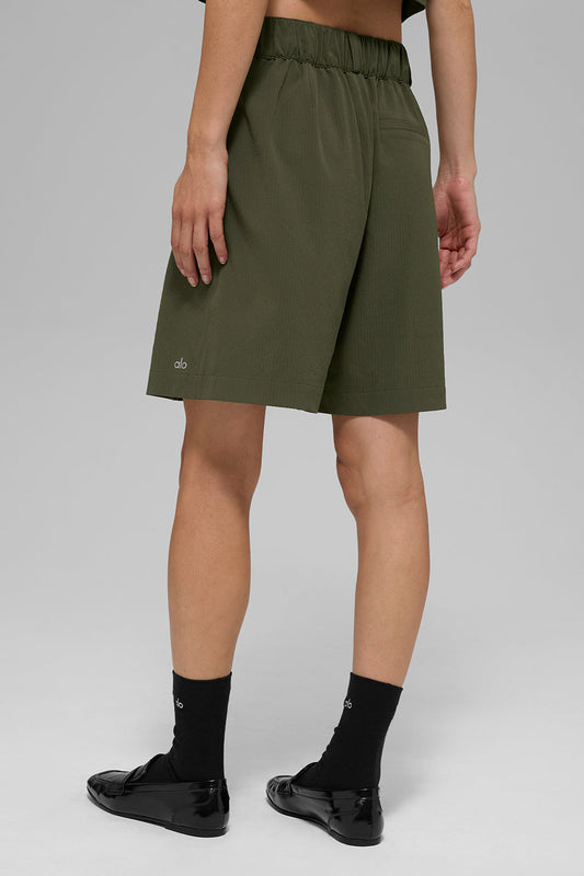 High Rise Dreamscape Shorts — Green Olive